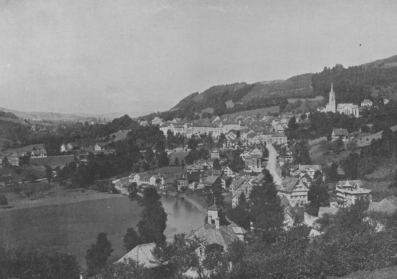 Lichtensteig, Toggenbourg, Canton de Saint-Gall (zdjęcie czarno-białe) autorstwa Swiss Photographer