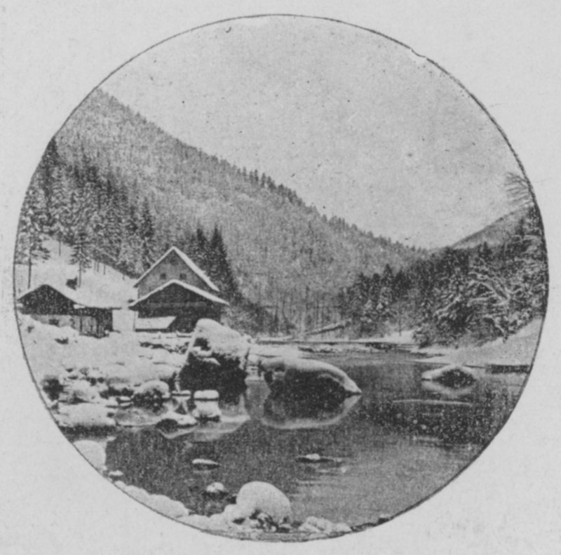 Zimowy krajobraz w Les Brenets, Jura Neuchatelois (zdjęcie czarno-białe) autorstwa Swiss Photographer