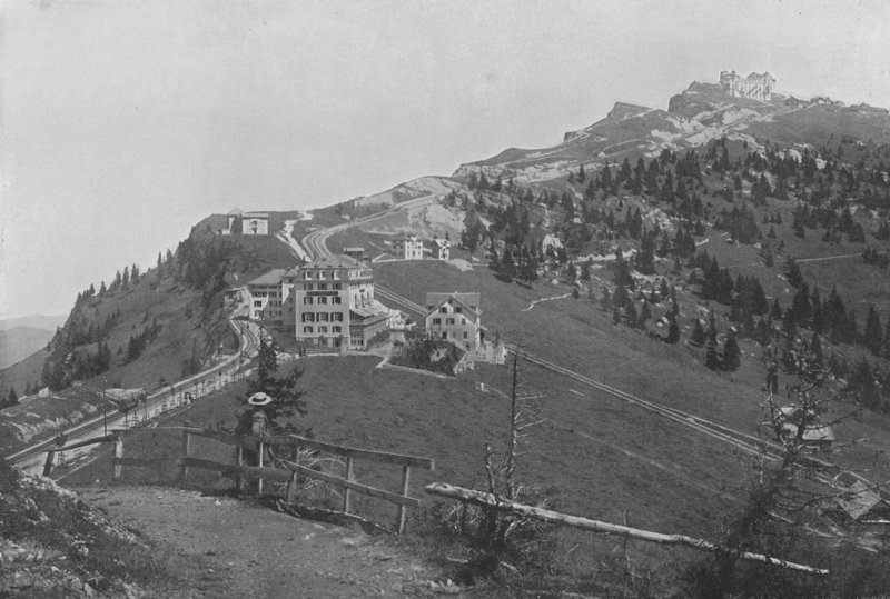 Righi-Staffel i Righi-Kulm (b / w zdjęcie) autorstwa Swiss Photographer