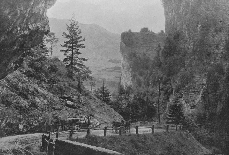 Trasa Via Mala i Hohen Rhatien (zdjęcie czarno-białe) autorstwa Swiss Photographer