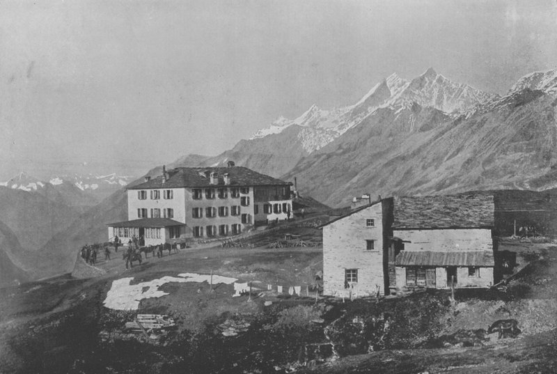 Ryffelberg et les Mischabel (zdjęcie czarno-białe) autorstwa Swiss Photographer