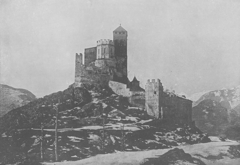 Sion, Valere (zdjęcie czarno-białe) autorstwa Swiss Photographer