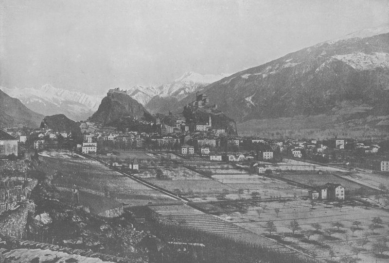 Syjon, widok ogólny (zdjęcie czarno-białe) autorstwa Swiss Photographer