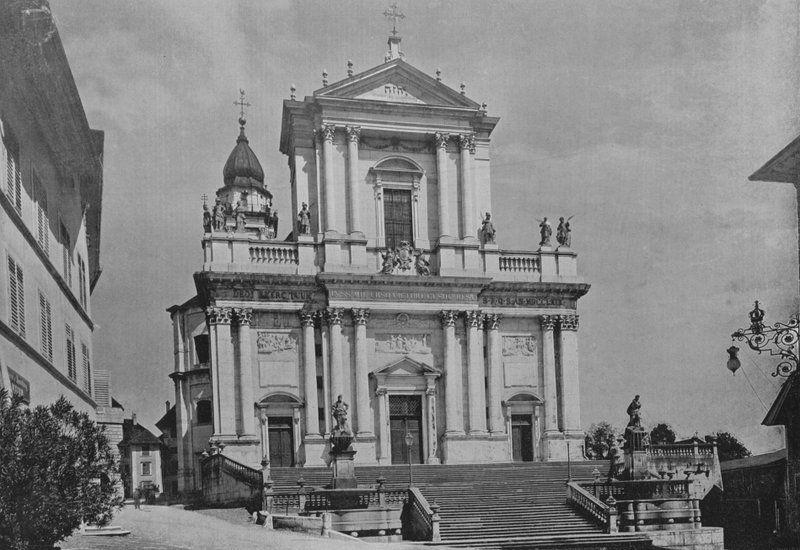 Solothurn, Katedra St. Ours (zdjęcie czarno-białe) autorstwa Swiss Photographer