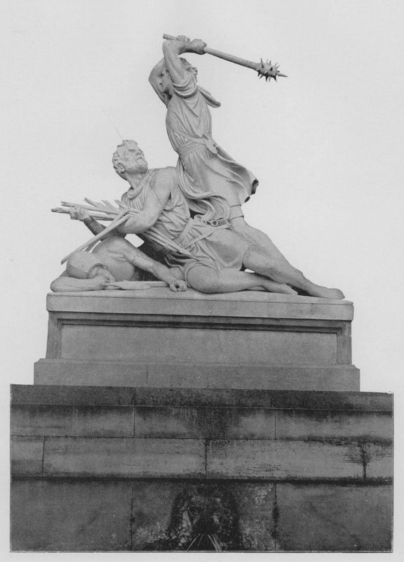 Stans, Monument de Winkelried (zdjęcie czarno-białe) autorstwa Swiss Photographer