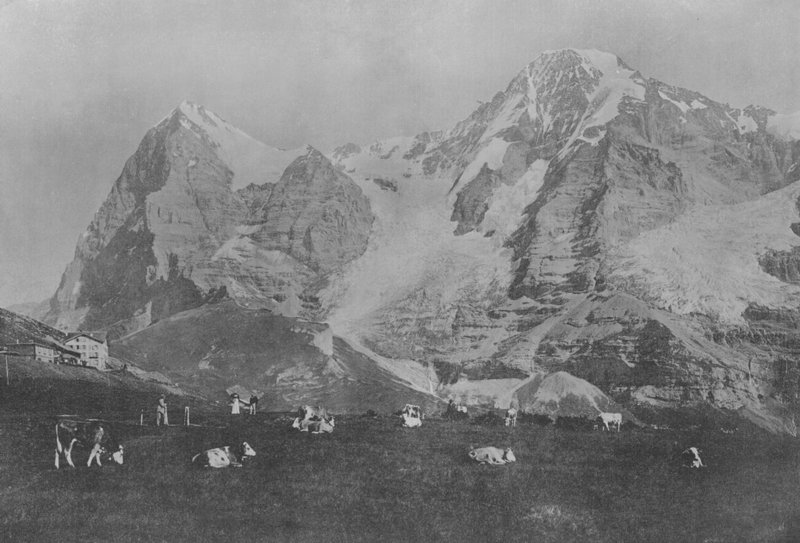 Wengernalp, Eiger et Monch (zdjęcie czarno-białe) autorstwa Swiss Photographer