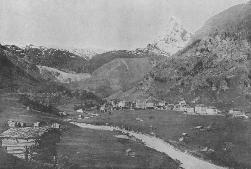 Zermatt i Matterhorn (zdjęcie czarno-białe) autorstwa Swiss Photographer