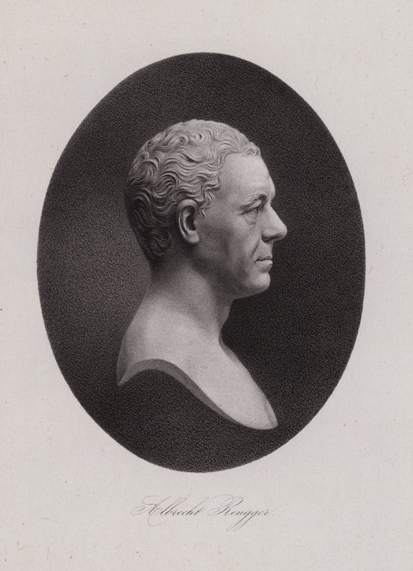 Albrecht Rengger, szwajcarski lekarz i drugi Landammann Szwajcarii (grafika) autorstwa Swiss School