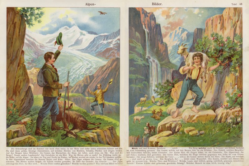Sceny alpejskie (chromolitho) autorstwa Swiss School