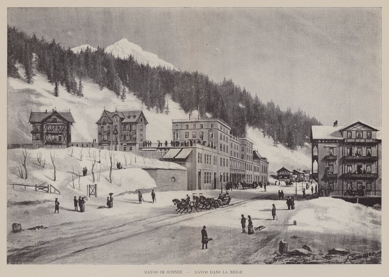 Davos im Schnee, Davos w śniegu (lito) autorstwa Swiss School