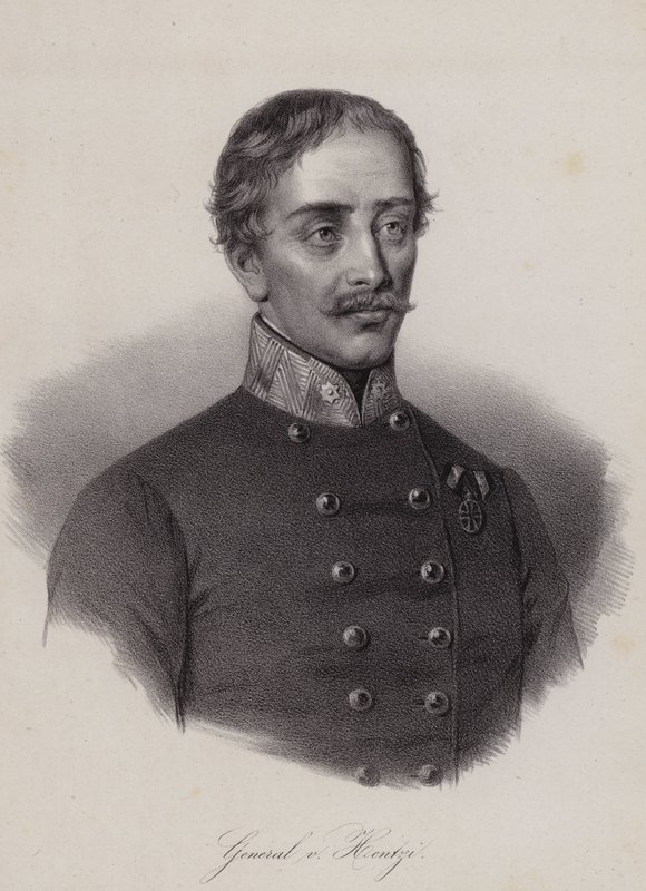 Heinrich Hentzi von Arthurm , węgierski generał w armii Cesarstwa Austriackiego (grafika) autorstwa Swiss School