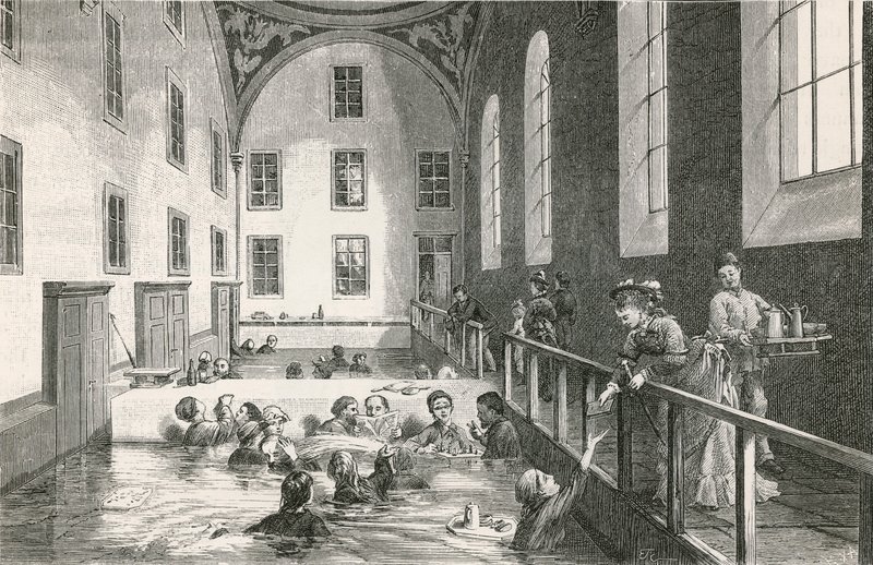 W ciepłych łaźniach gipsowych w Leuk (Valais) autorstwa Swiss School