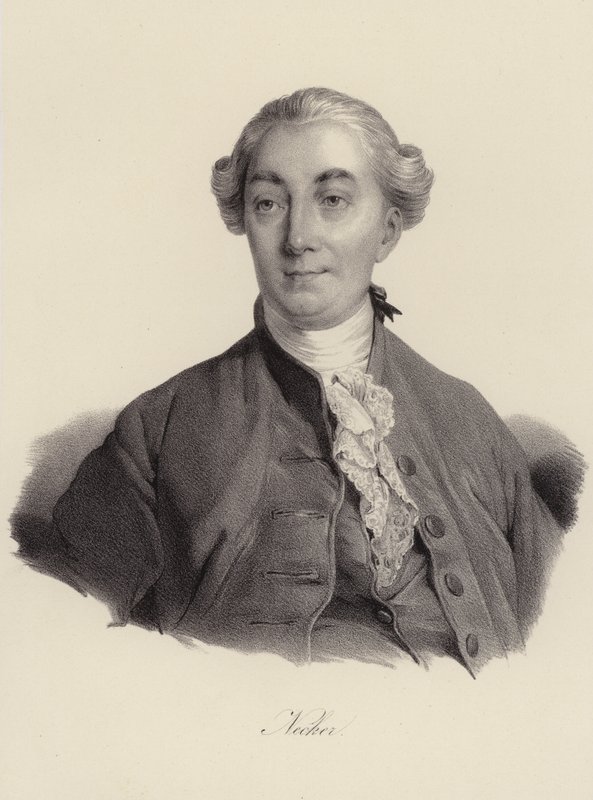 Jacques Necker, szwajcarski bankier (grafika) autorstwa Swiss School