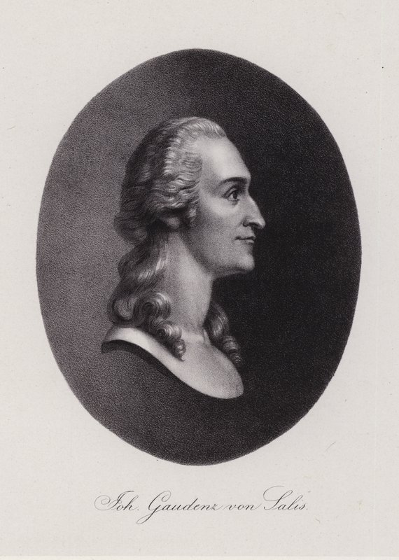 Johann Gaudenz von Salis-Seewis, szwajcarski poeta (grafika) autorstwa Swiss School