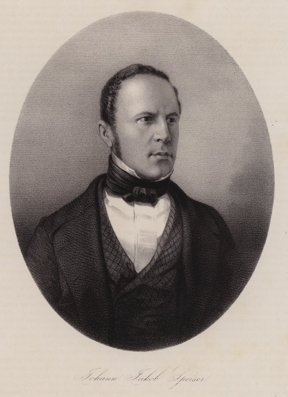 Johann Jakob Speiser , szwajcarski kupiec tekstylny, bankier i polityk (grafika) autorstwa Swiss School