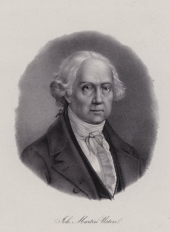 Johann Martin Usteri, szwajcarski poeta (grafika) autorstwa Swiss School
