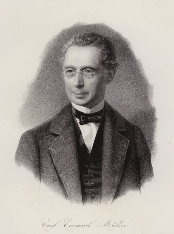 Karl Emanuel Muller, szwajcarski inżynier budownictwa i polityk (grafika) autorstwa Swiss School
