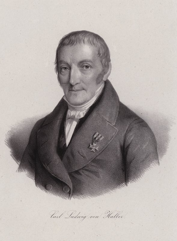 Karl Ludwig von Haller, szwajcarski prawnik (grafika) autorstwa Swiss School