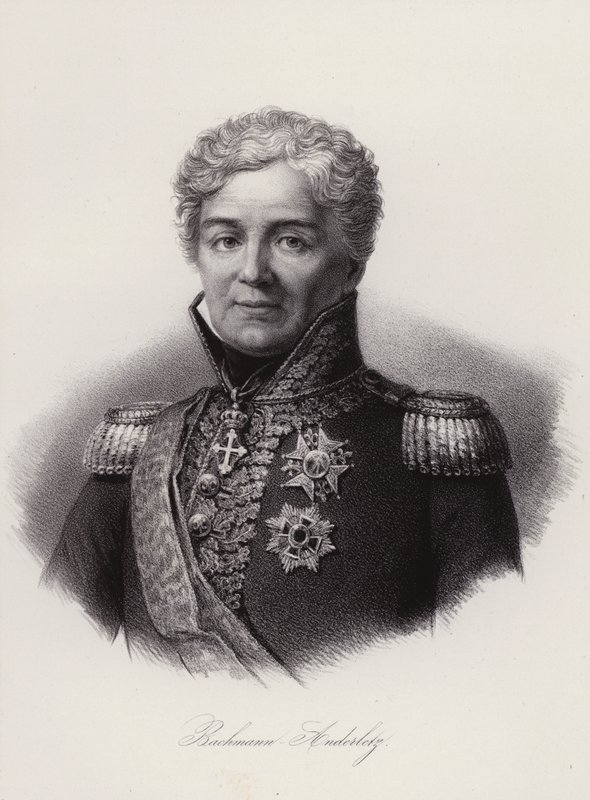 Niklaus Franz von Bachmann, szwajcarski generał, który walczył w wojnach napoleońskich (grafika) autorstwa Swiss School