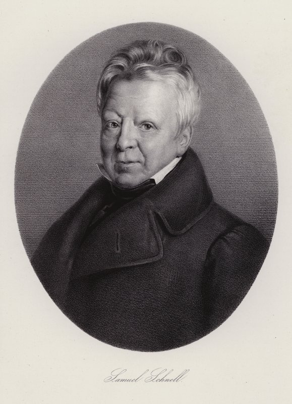 Samuel Ludwig Schnell, szwajcarski prawnik (grafika) autorstwa Swiss School