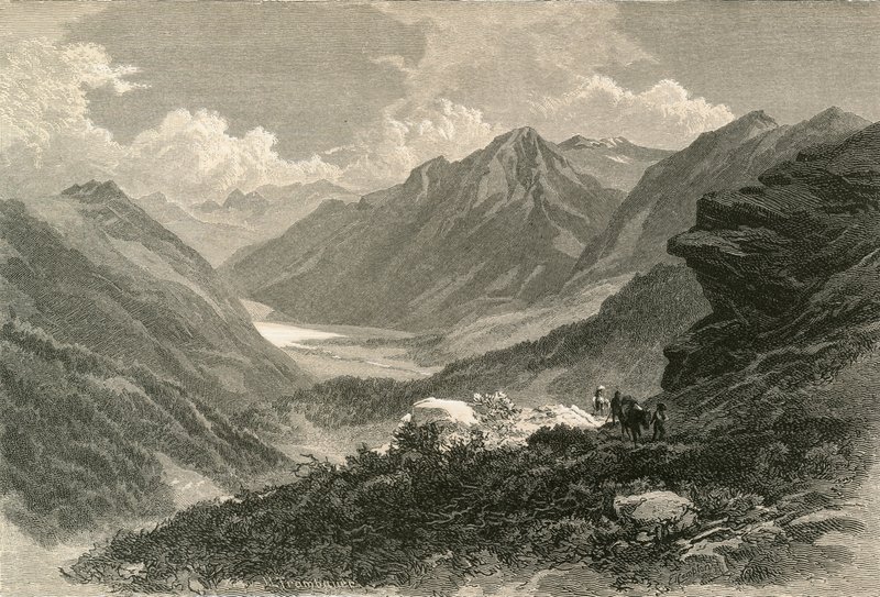 Scena w dolinie Poschiavo, południowa Gryzonia autorstwa Swiss School