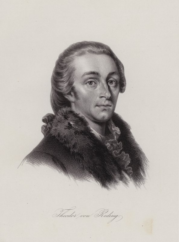 Theodor von Reding, urodzony w Szwajcarii generał hiszpański (grafika) autorstwa Swiss School