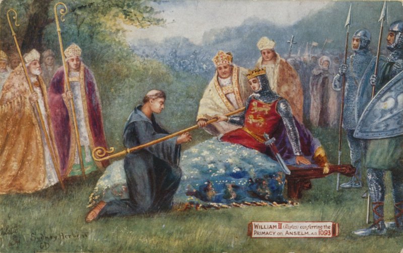Wilhelm II przyznający prymat Anzelmowi, 1093 r. autorstwa Sydney Herbert