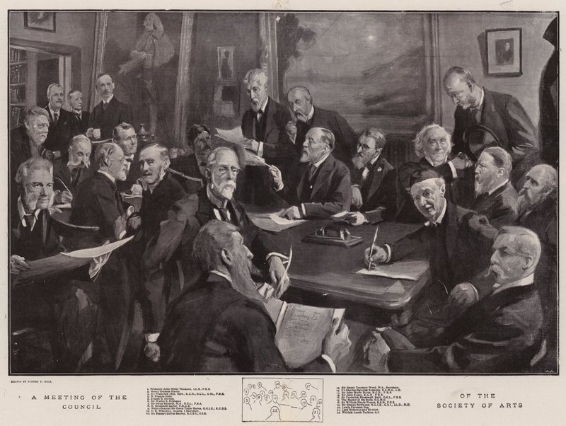 Posiedzenie Rady Towarzystwa Artystycznego autorstwa Sydney Prior Hall
