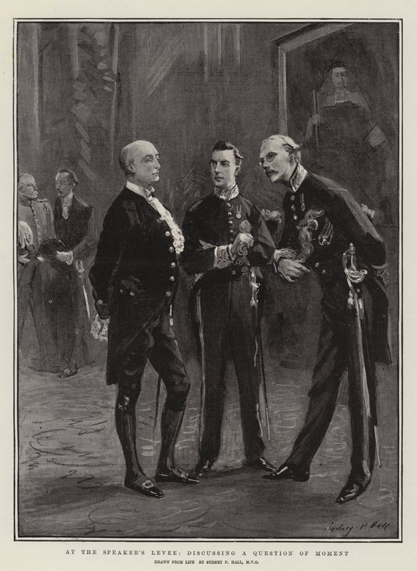 Przy Grodzie Mówców, omawianie kwestii chwili autorstwa Sydney Prior Hall