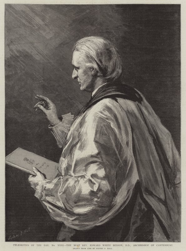 Gwiazdy Dnia, nr XXXI, Przewielebny Edward White Benson, DD, Arcybiskup Canterbury autorstwa Sydney Prior Hall