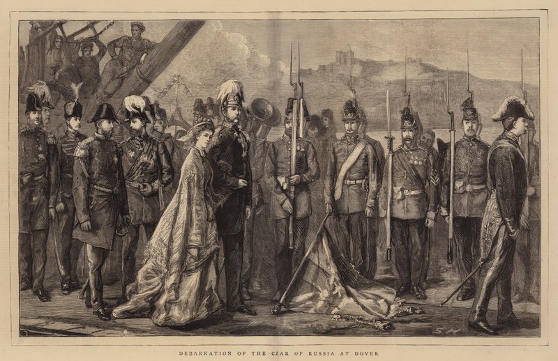 Odprawa cara Rosji w Dover autorstwa Sydney Prior Hall