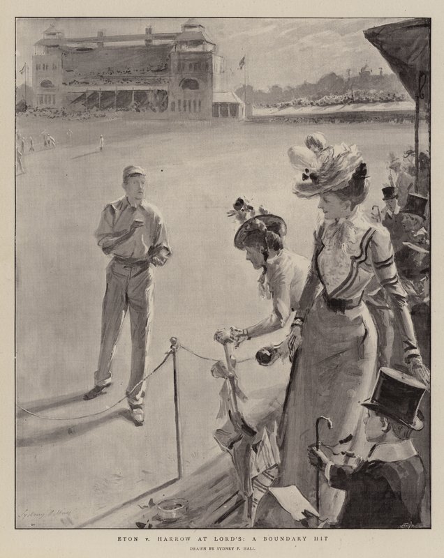Eton v Harrow u Lorda, uderzenie graniczne autorstwa Sydney Prior Hall