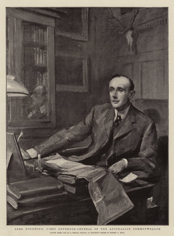 Lord Hopetoun, Pierwszy Gubernator Generalny Wspólnoty Australijskiej autorstwa Sydney Prior Hall