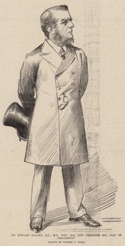 Sir Edward Clarke, QC, poseł, który właśnie zrezygnował z mandatu w Parlamencie autorstwa Sydney Prior Hall