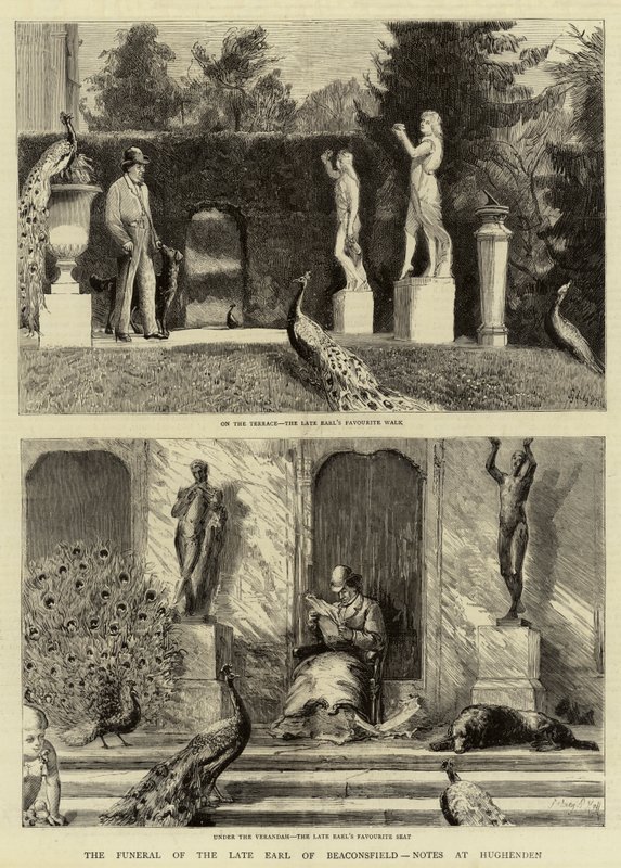 Pogrzeb zmarłego hrabiego Beaconsfield, zapiski w Hughenden autorstwa Sydney Prior Hall