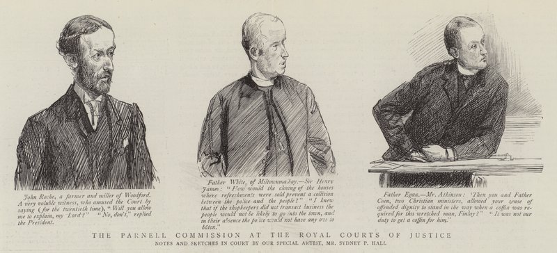 Komisja Parnella w Royal Courts of Justice autorstwa Sydney Prior Hall