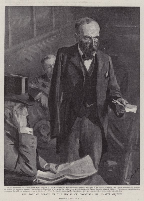 Debata o Sudanie w Izbie Gmin, sprzeciwia się pan Davitt autorstwa Sydney Prior Hall