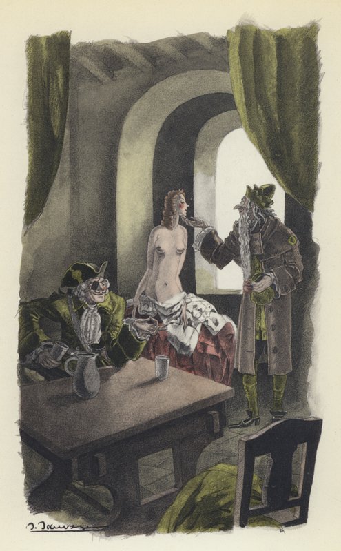 Ilustracja do Kandyda Woltera autorstwa Sylvain Sauvage