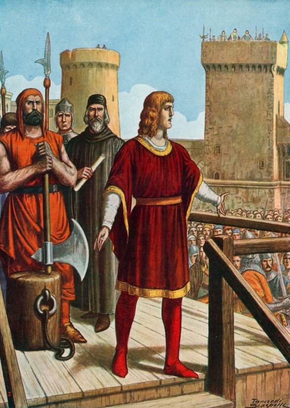 Konrad Szwabii zostaje stracony, 29 października 1268 autorstwa Tancredi Scarpelli