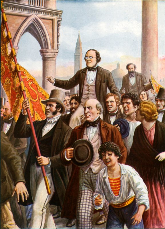 Daniele Manin i Niccolo Tommaseo uwolnieni z więzienia 18 marca 1848 r. autorstwa Tancredi Scarpelli