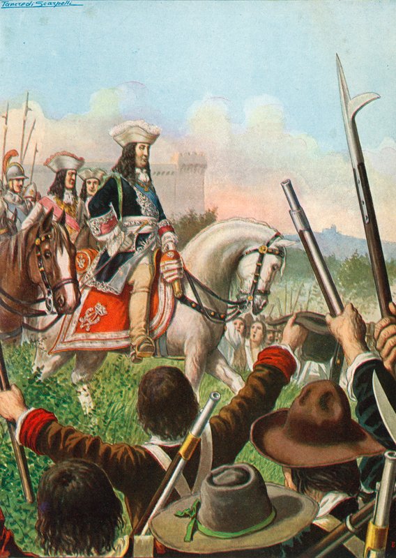 Wypowiedzenie wojny między Piemontem a Francją z radością przyjęte przez poddanych Victora Amadeusa autorstwa Tancredi Scarpelli