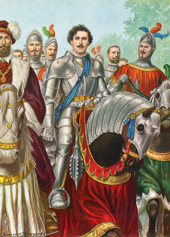 Ettore Fieramosca po bitwie pod Barlettą w 1503 autorstwa Tancredi Scarpelli