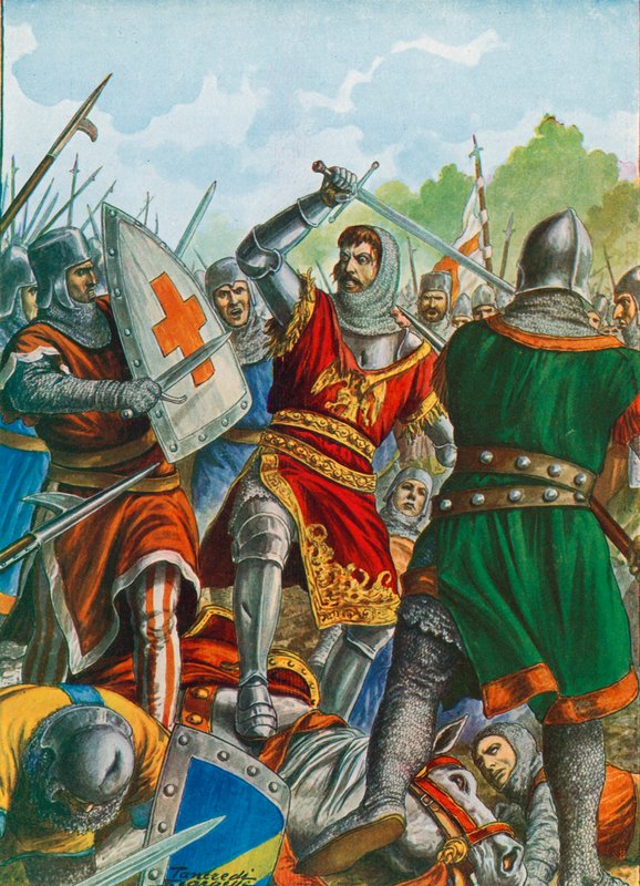 Ezzelino III da Romano schwytany w pobliżu Bergamo w 1259 autorstwa Tancredi Scarpelli