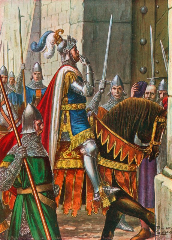 1237 m. Frydricho II sąjungininkas Ezzelino da Romano atvyksta į Paduapolį autorstwa Tancredi Scarpelli