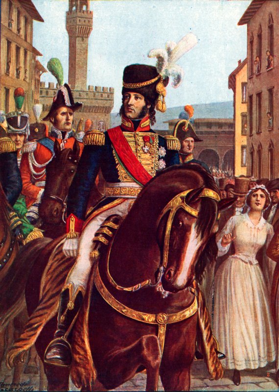 Joachim Murat wjazd do Florencji, 19 stycznia 1801 autorstwa Tancredi Scarpelli