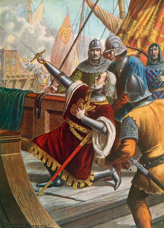 Luciano Doria zginął w bitwie, 1379 autorstwa Tancredi Scarpelli