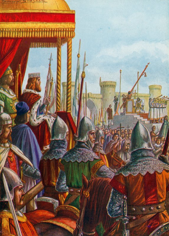 Mediolan poddaje się Fryderykowi Barbarossie, 1162 autorstwa Tancredi Scarpelli