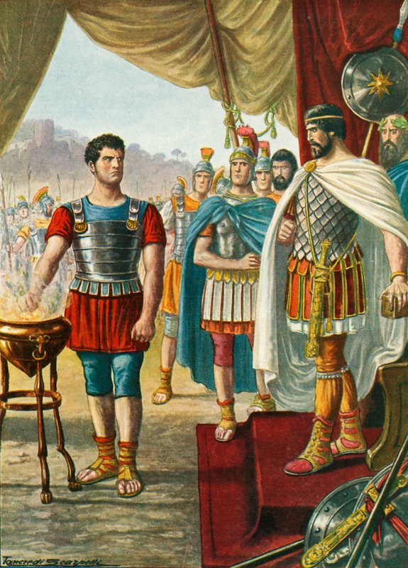 Mucius Scaevola autorstwa Tancredi Scarpelli