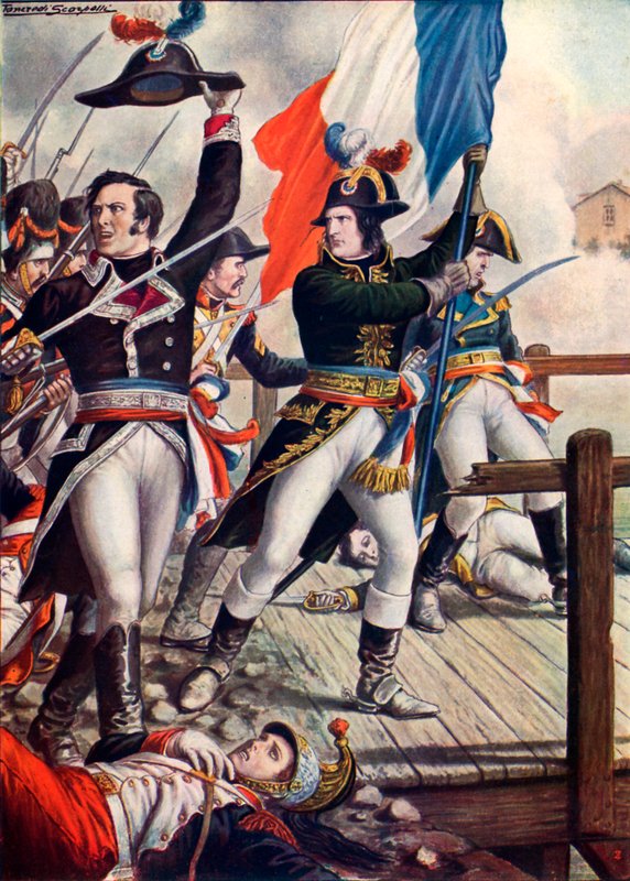 Napoleon Bonaparte w bitwie pod Arcole autorstwa Tancredi Scarpelli