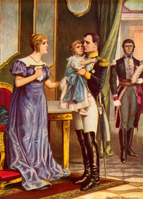 Napoleon żegna się z rodziną, gdy wyjeżdża na Elbę autorstwa Tancredi Scarpelli